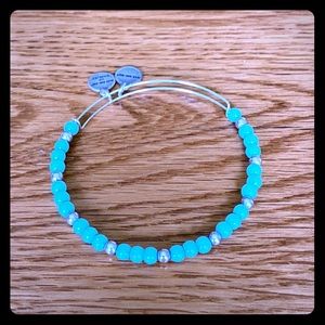 Blue beaded Alex and Ani bracelet